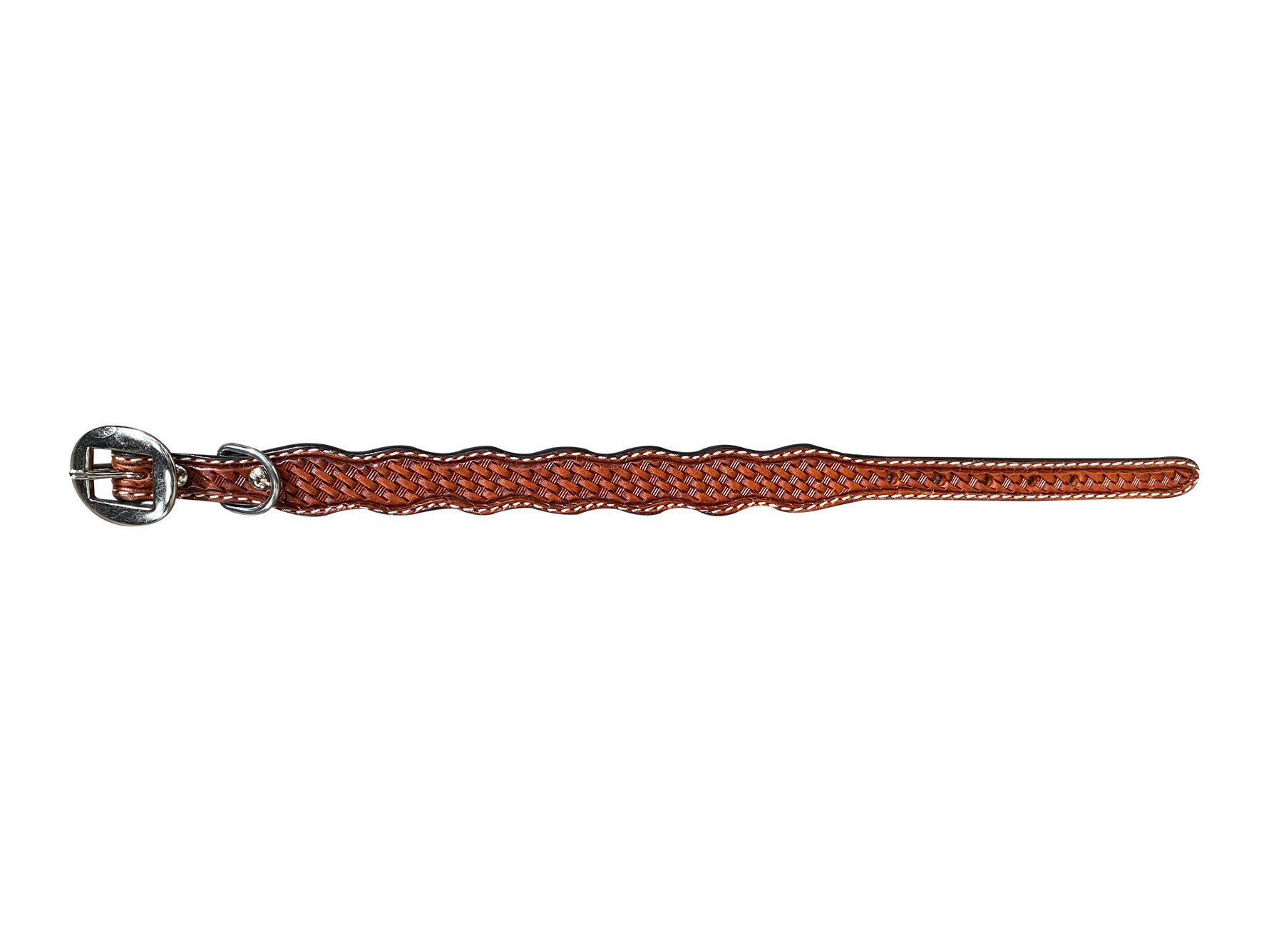 Medium Oil Basketweave Dog Collar - RODEO DRIVE