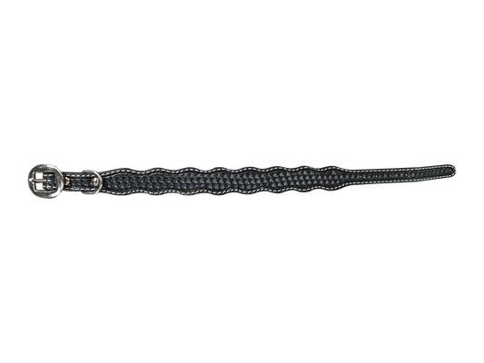 Black Basketweave Dog Collar 14" - RODEO DRIVE