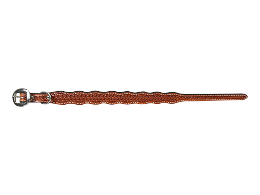 Medium Oil Basketweave Dog Collar - RODEO DRIVE