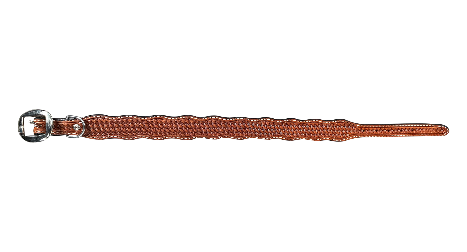 Medium Oil Basketweave Dog Collar - RODEO DRIVE