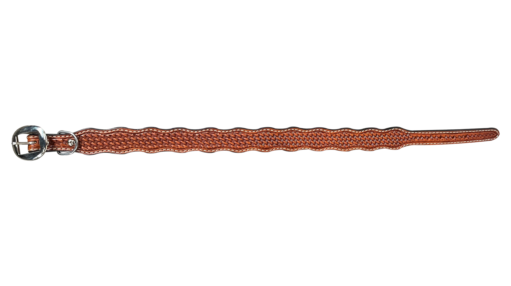 Medium Oil Basketweave Dog Collar - RODEO DRIVE