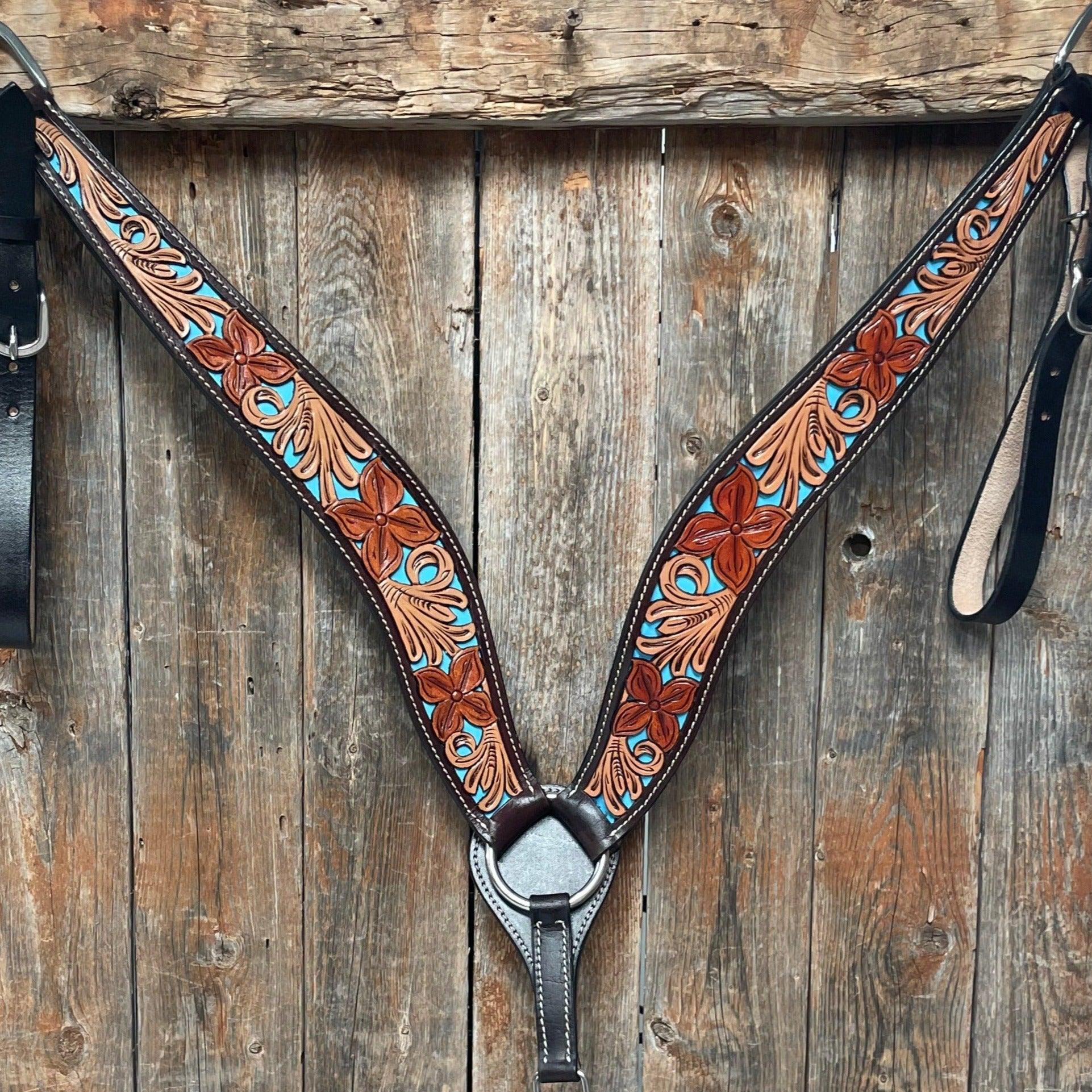 Dark Oil Blue Inlay Breastcollar #FK105 - RODEO DRIVE