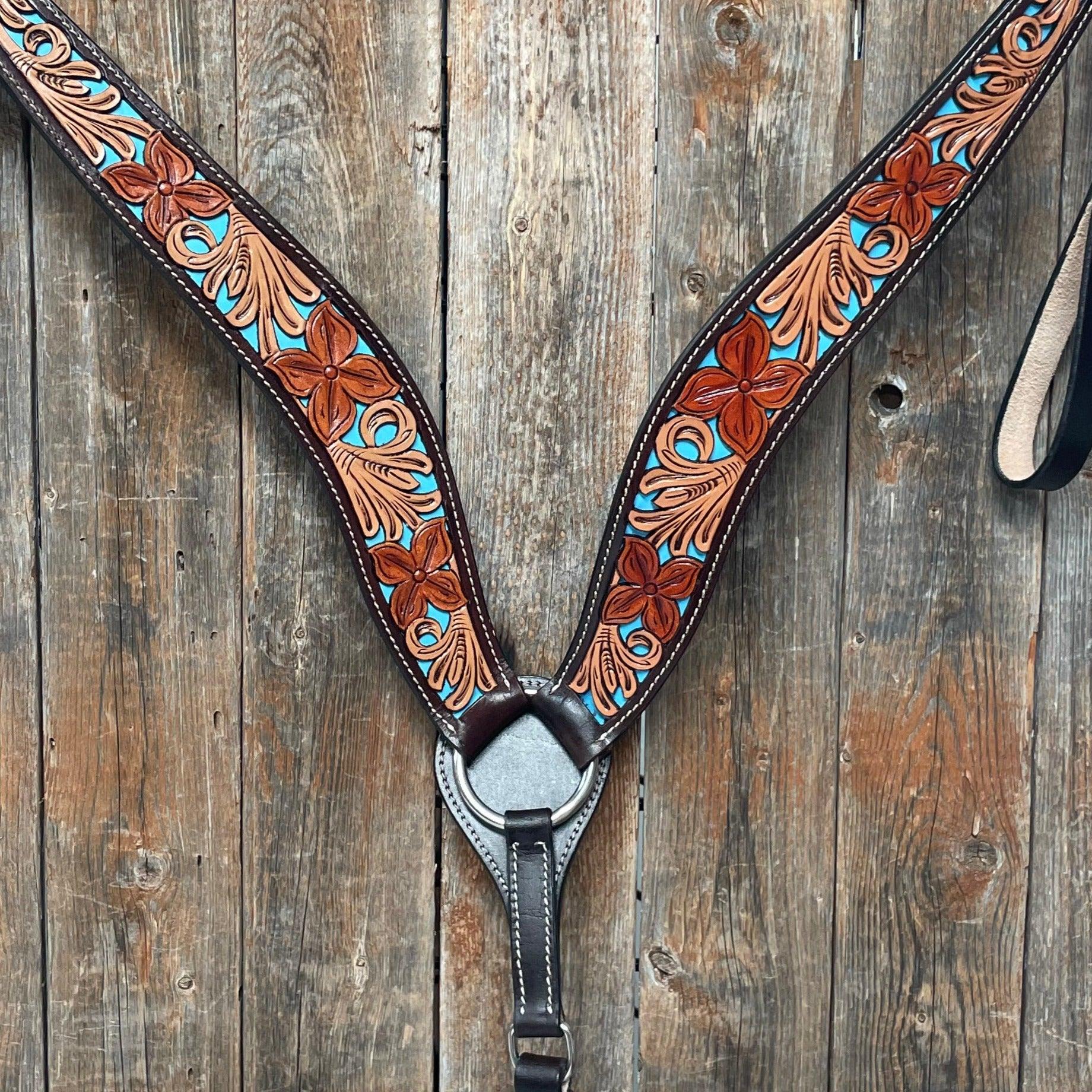 Dark Oil Blue Inlay Breastcollar #FK105 - RODEO DRIVE