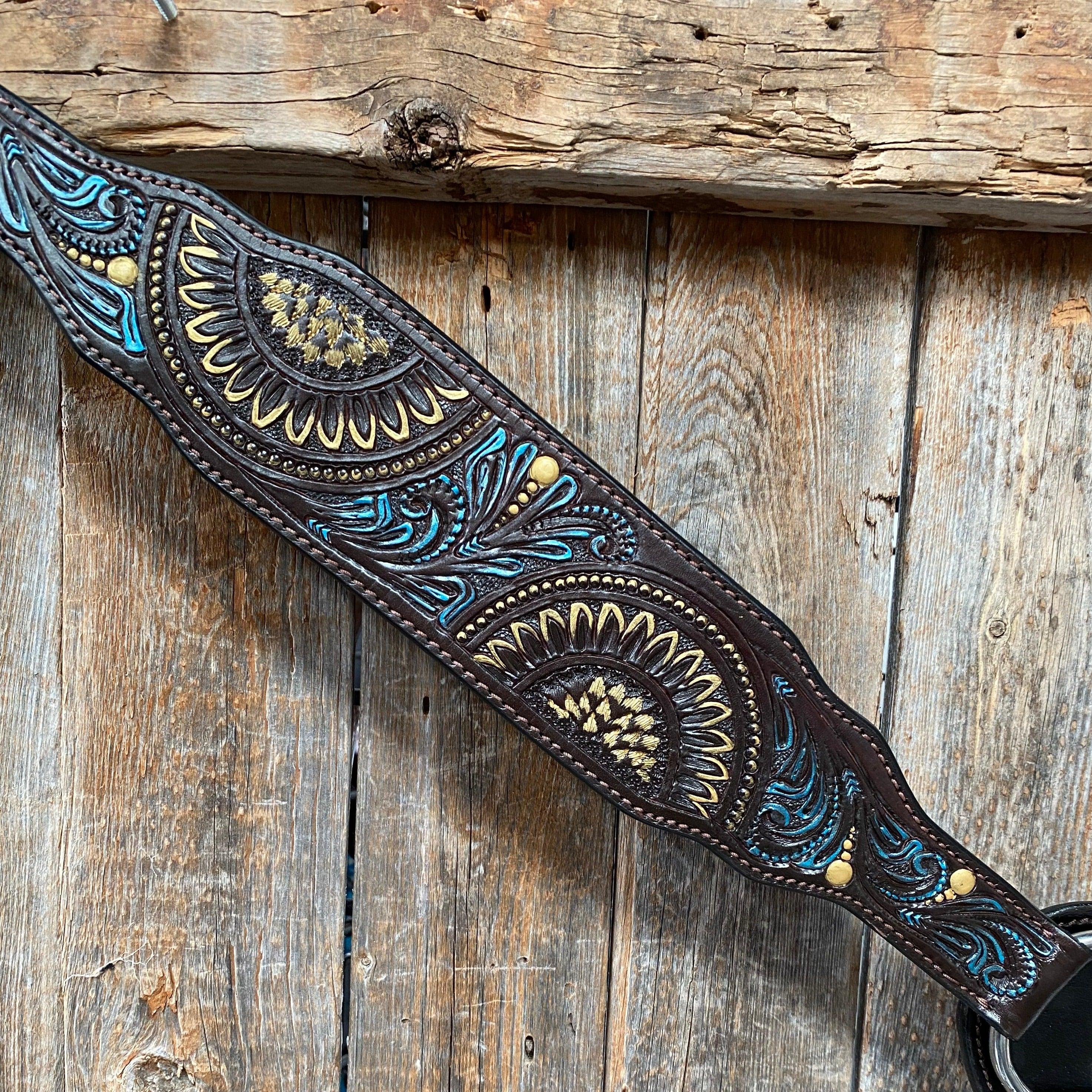 Dark Oil Floral Hand Painted Breastcollar #FK108 - RODEO DRIVE