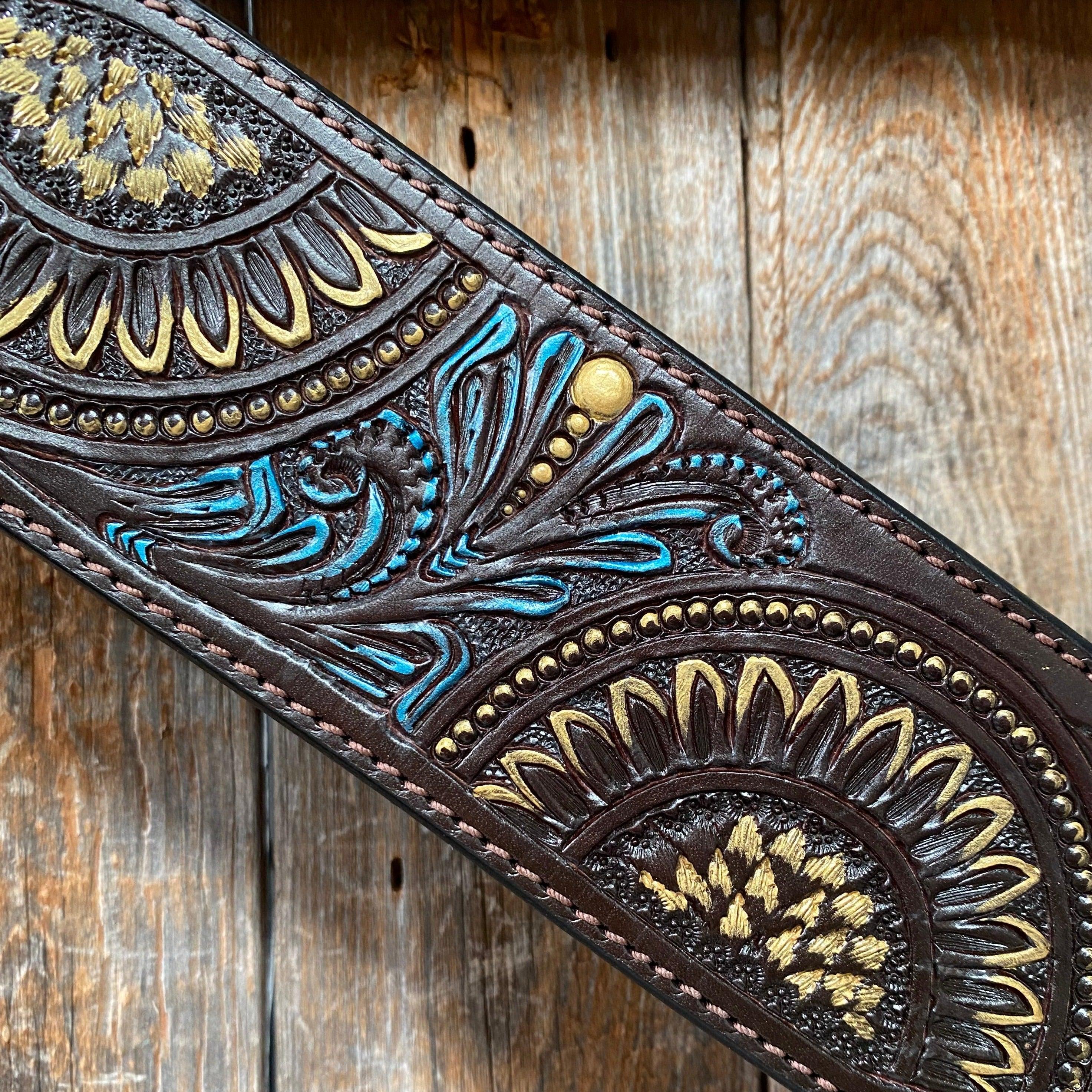 Dark Oil Floral Hand Painted Breastcollar #FK108 - RODEO DRIVE