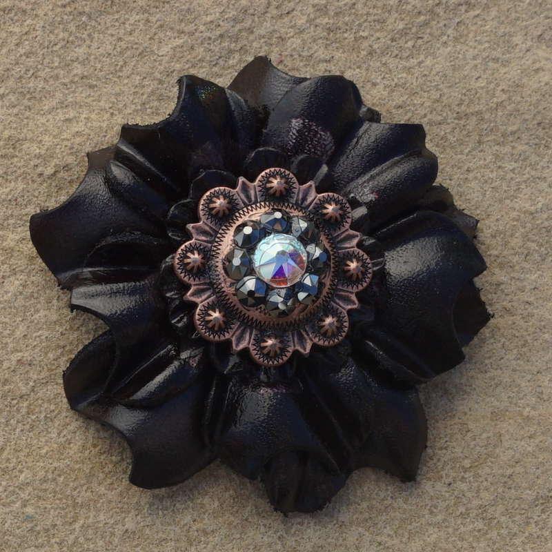 Black Carnation Flower With Copper Jet and AB 1
