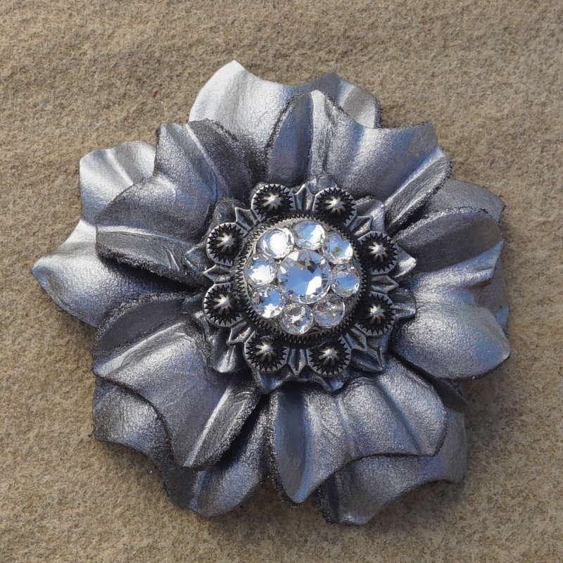 Silver Carnation Flower With Antique Silver Clear 1