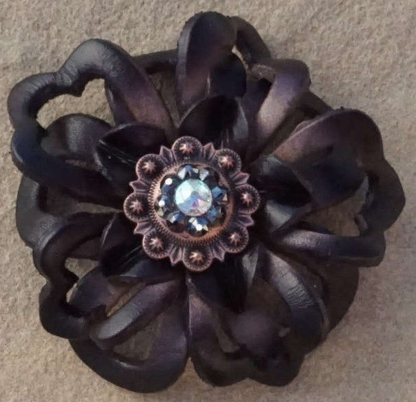 Black Lotus Flower With Copper Jet and AB 1