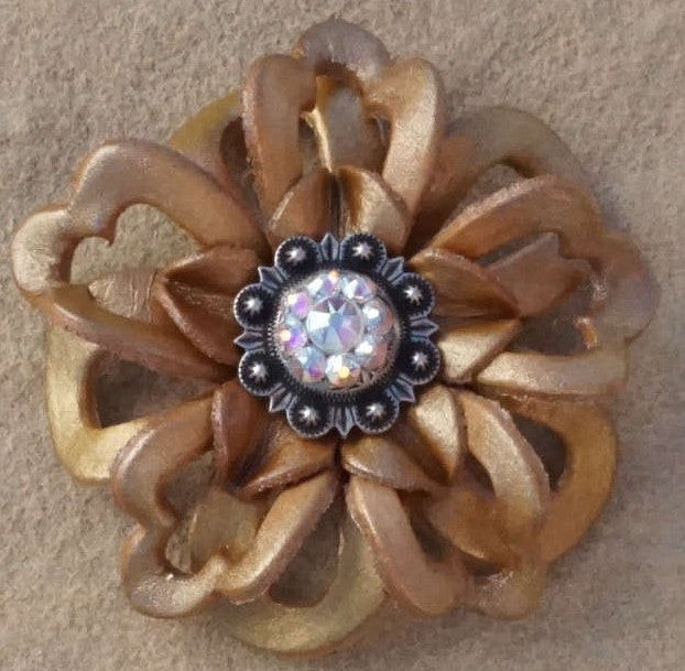 Gold Lotus Flower With Antique Silver AB 1