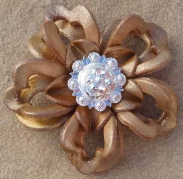 Gold Lotus Flower With Bright Silver AB 1