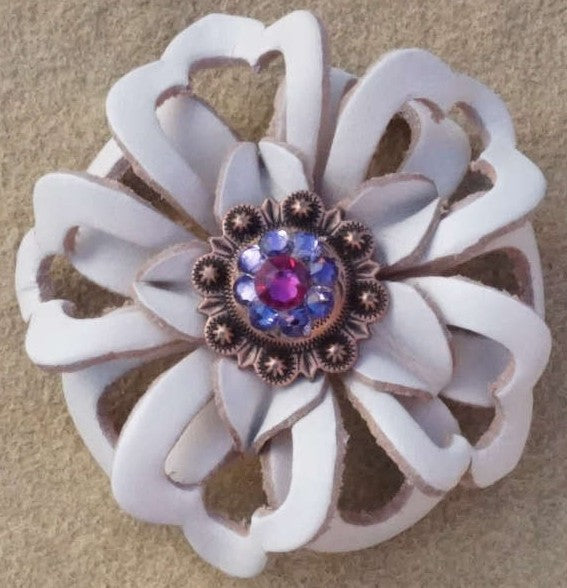 White Lotus Flower With Copper Fuchsia and Lilac 1