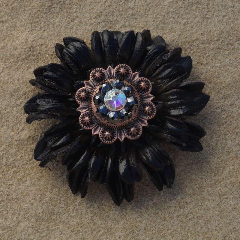 Black Daisy Flower With Copper Jet and AB 1