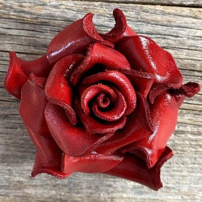 Red Rose Leather Flower - RODEO DRIVE