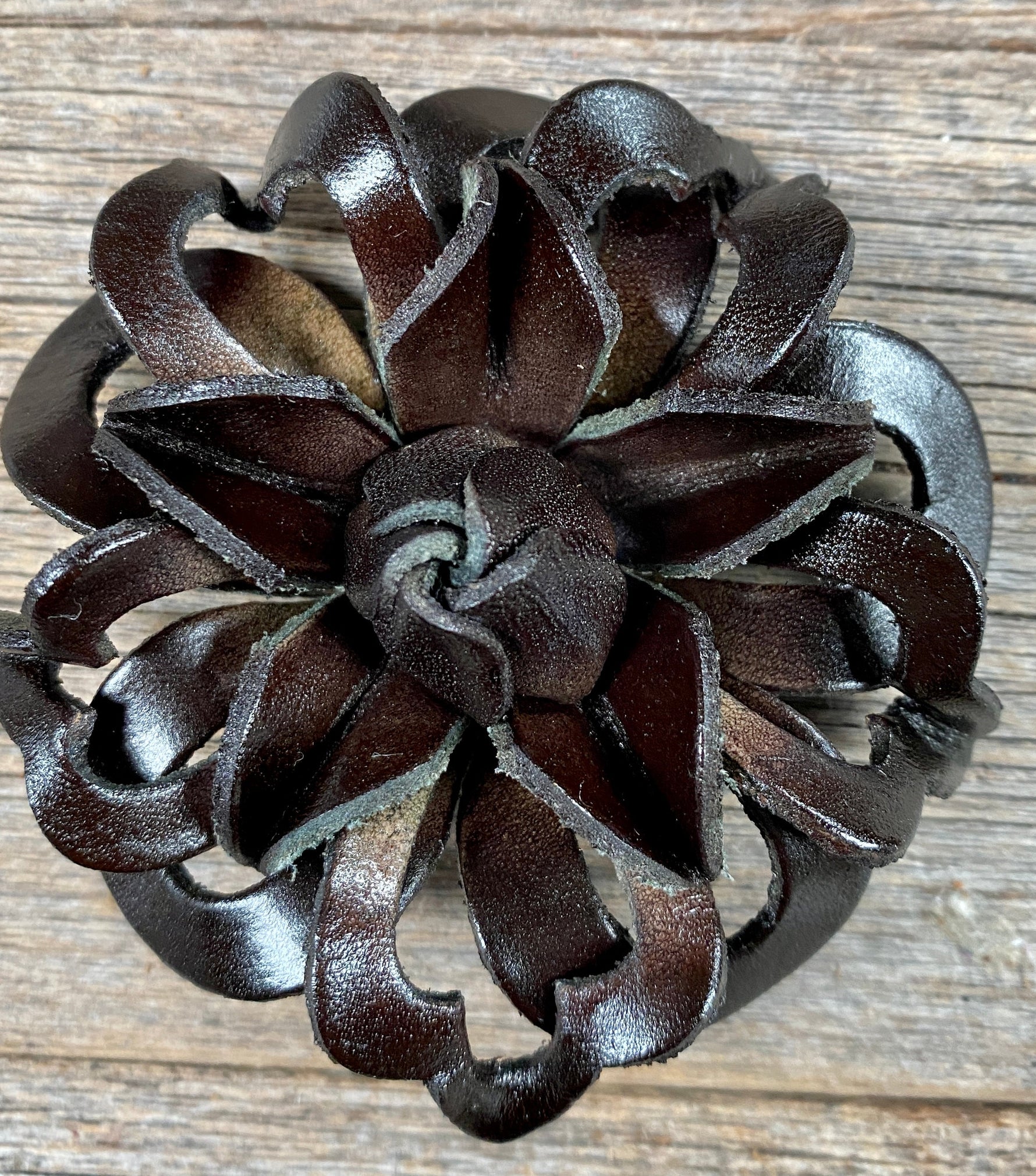 Black Lotus Leather Flower - RODEO DRIVE