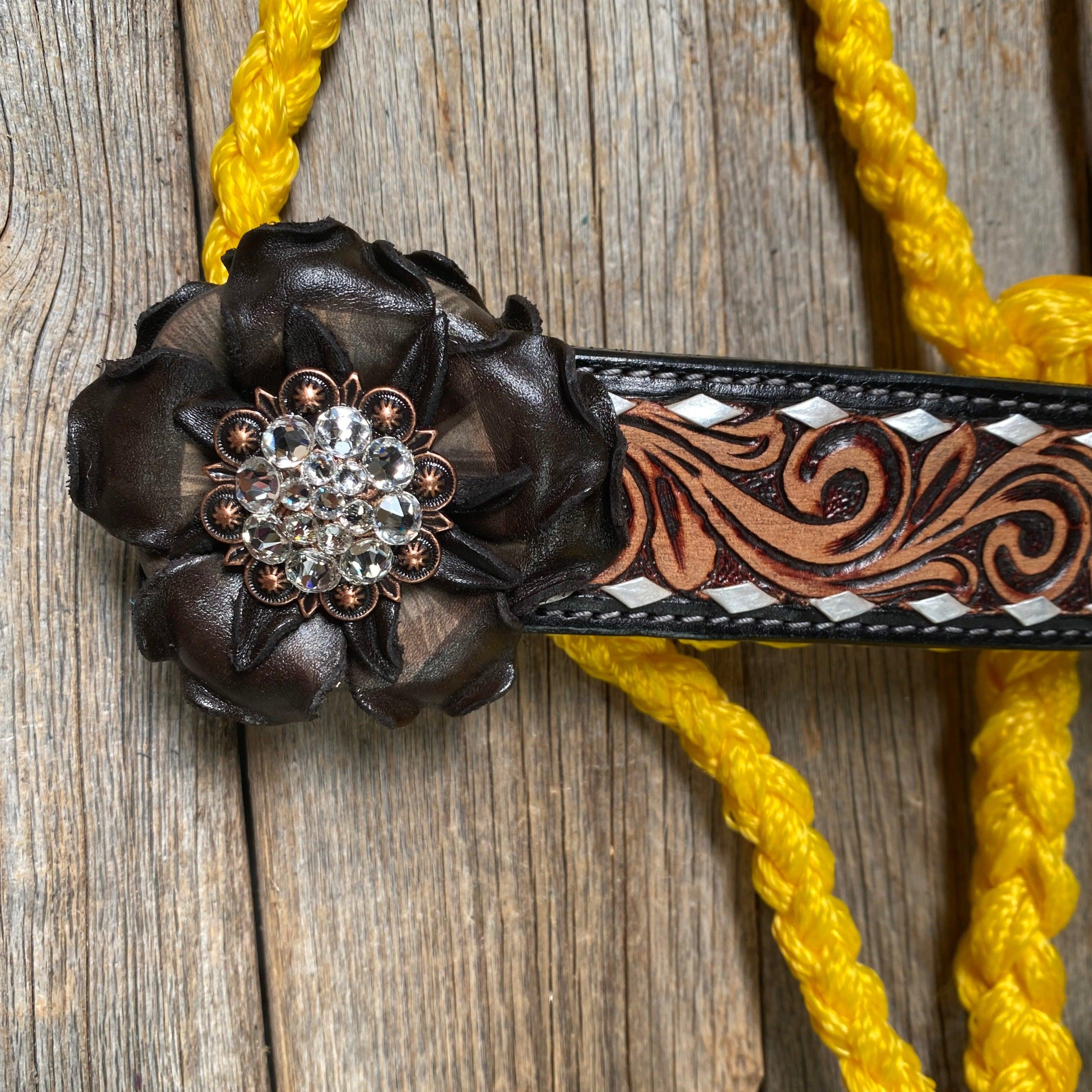 Yellow Mule Tape Halter - Black and Clear #MT201 - RODEO DRIVE