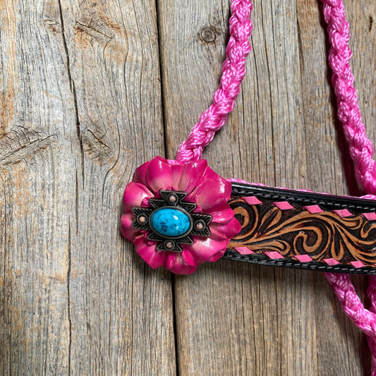 Pink Mule Tape Halter - Turquoise #MT202 - RODEO DRIVE