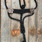 Black Mule Tape Halter - Turquoise Flower #MT110 - RODEO DRIVE