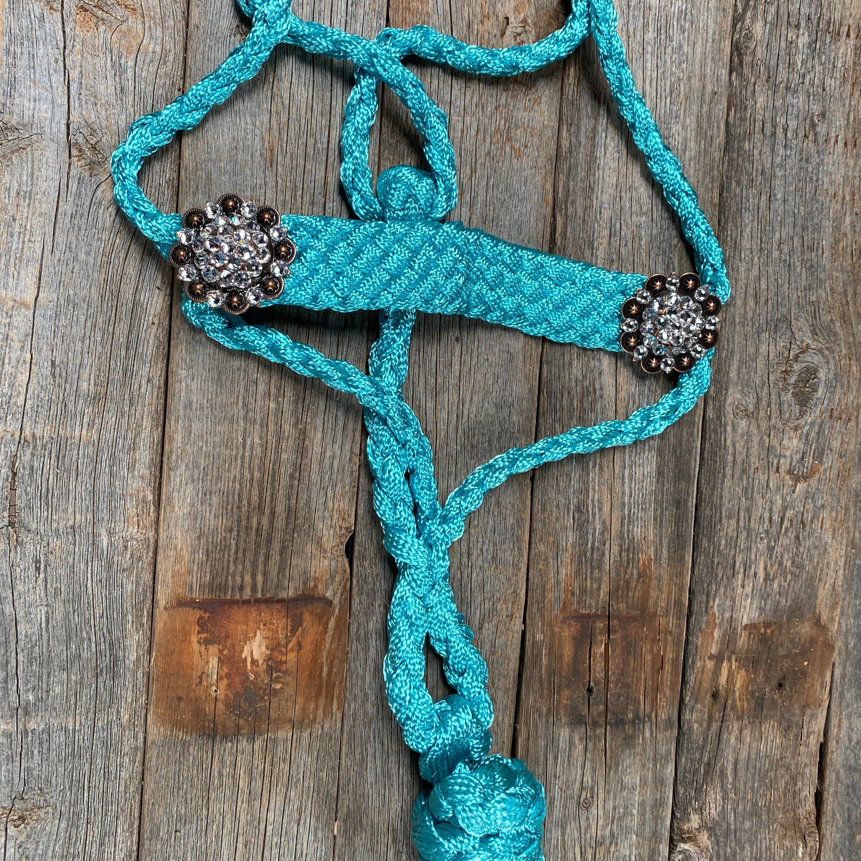 Turquoise Mule Tape Halter - Clear #MT112 - RODEO DRIVE