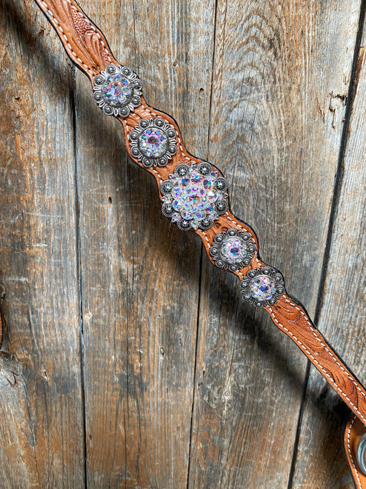 Light Oil and Antique Silver Browband & Breastcollar Tack Set #BBBC431 - RODEO DRIVE