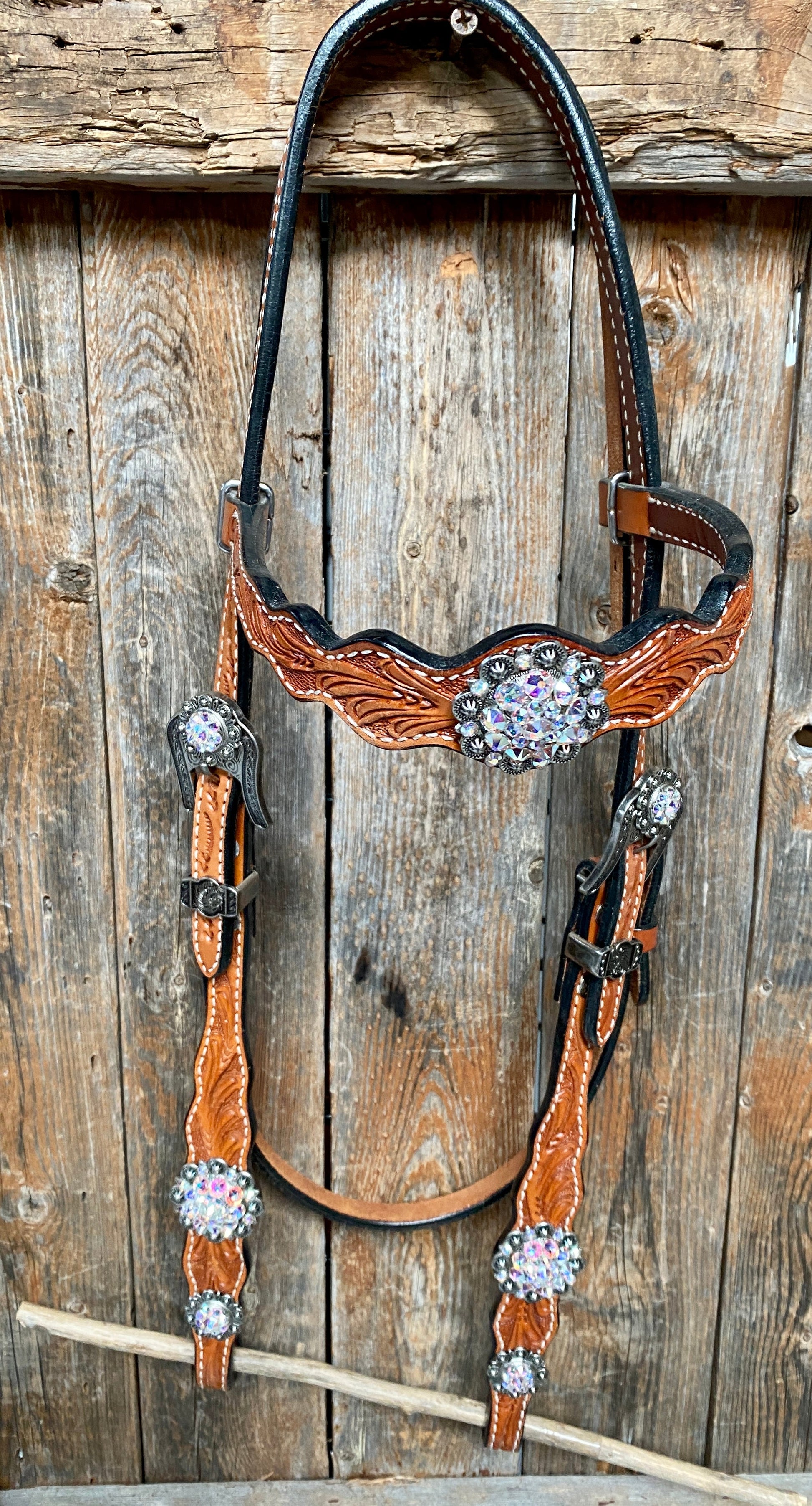 Light Oil and Antique Silver Browband & Breastcollar Tack Set #BBBC431 - RODEO DRIVE
