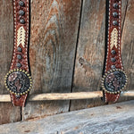Rawhide Cactus and Flower One Ear Headstall/Bridle #OE117 - RODEO DRIVE