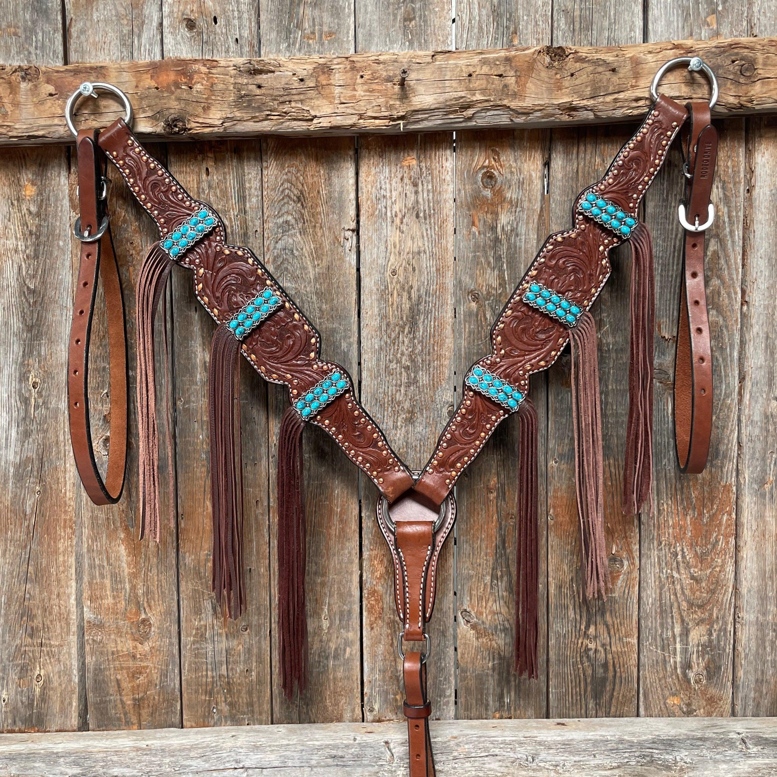 Medium Oil Copper Dot Turquoise Tack Set #OEBC495 - RODEO DRIVE