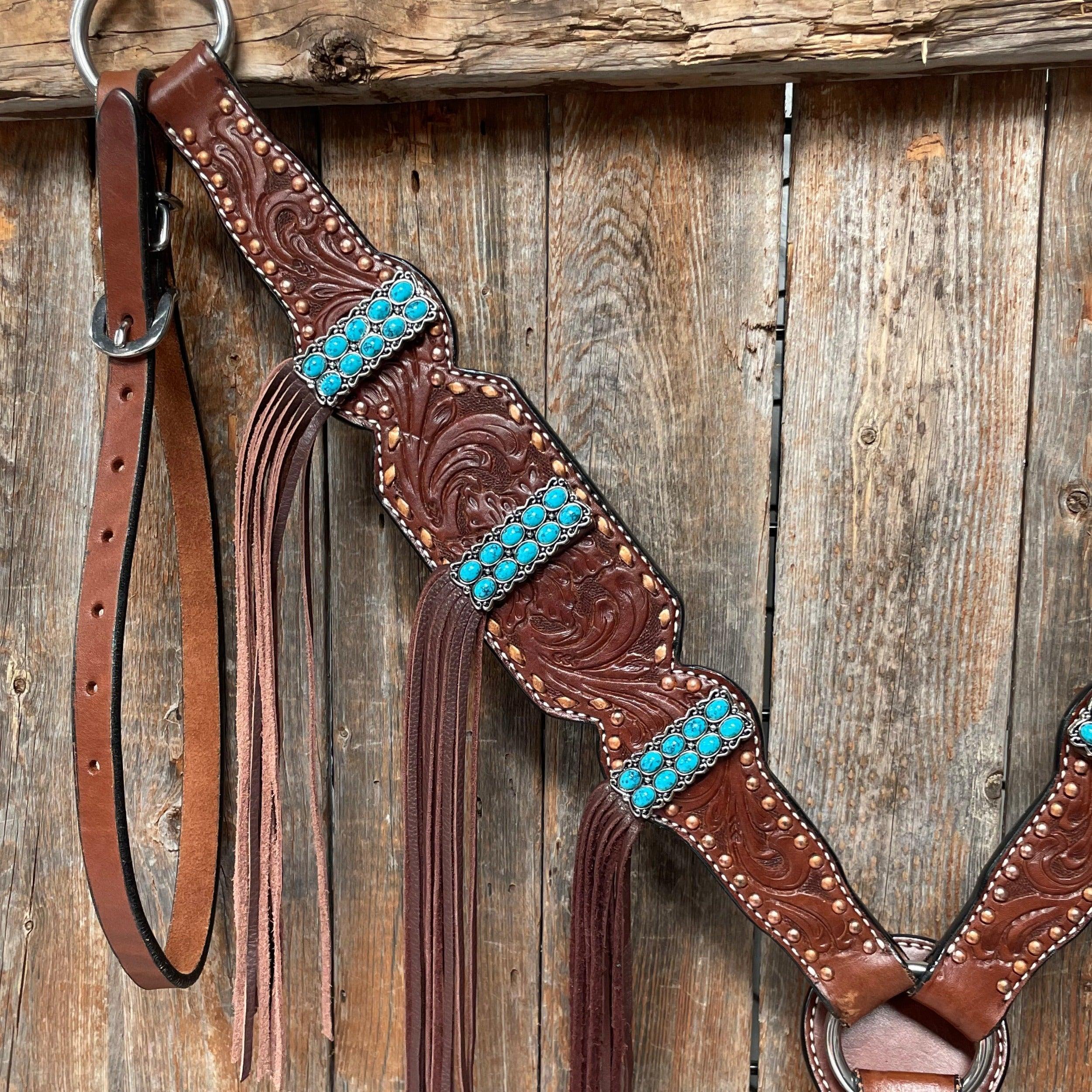 Medium Oil Copper Dot Turquoise Tack Set #OEBC495 - RODEO DRIVE