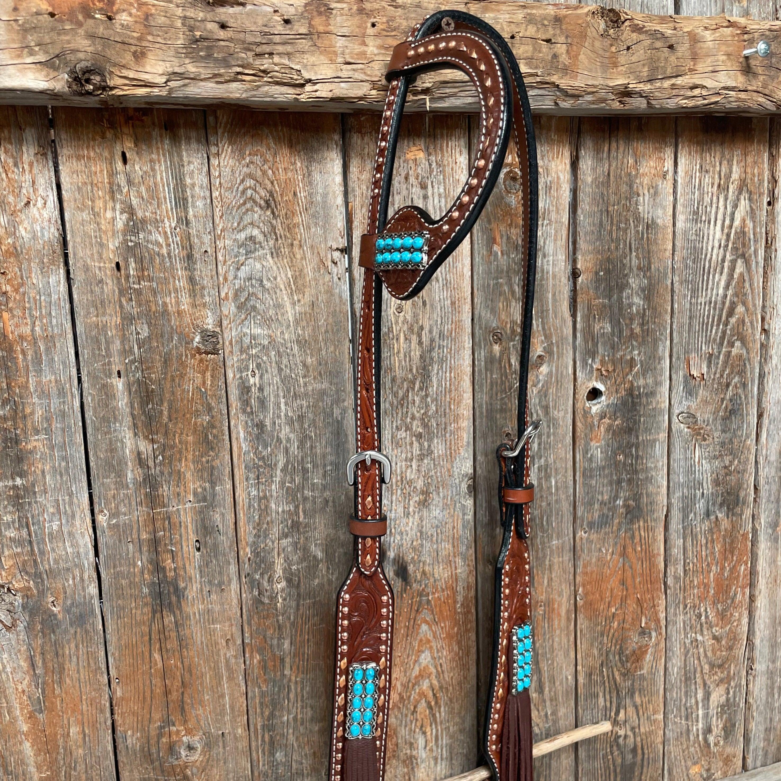 Medium Oil Copper Dot Turquoise Tack Set #OEBC495 - RODEO DRIVE