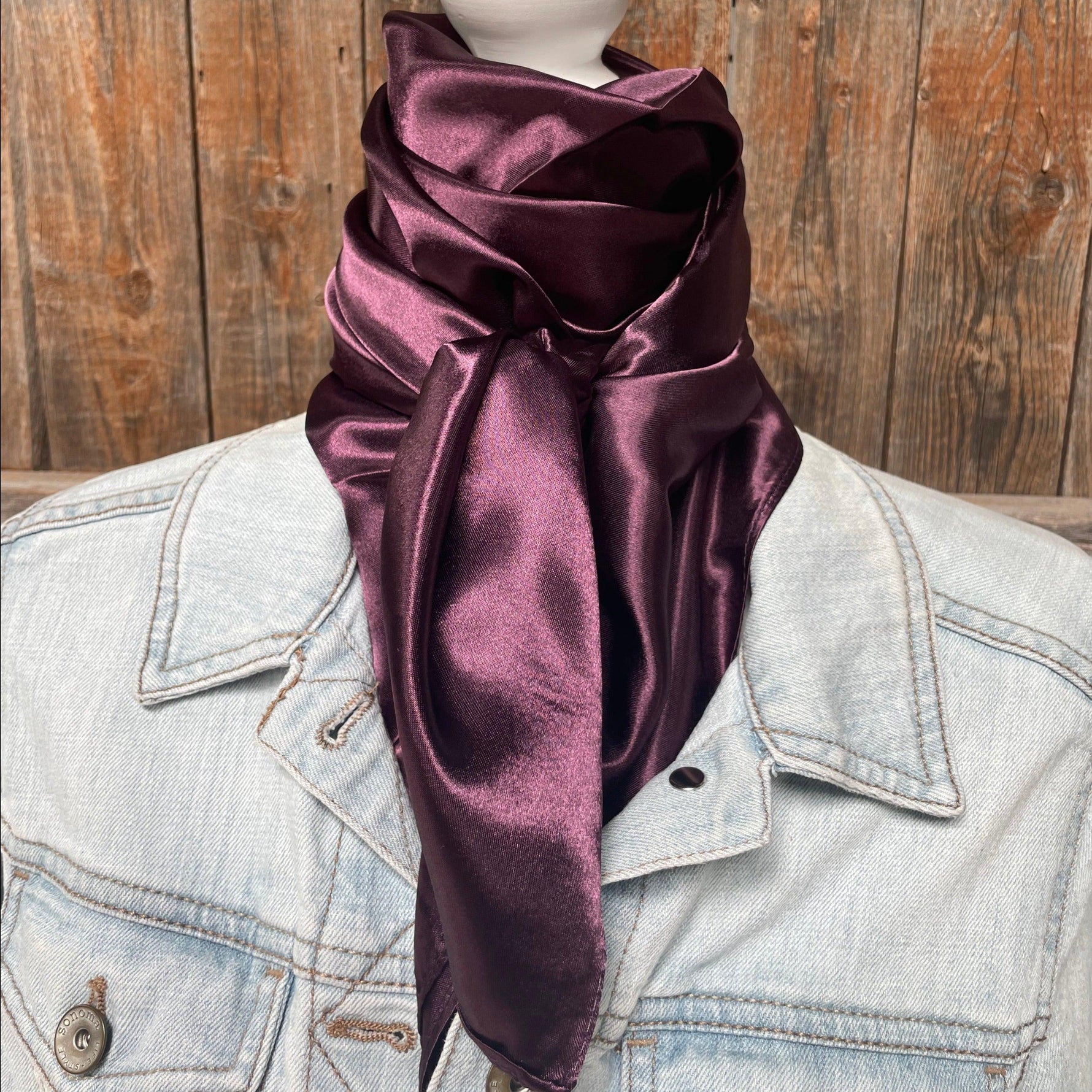 35X35" Solid Plum Wild Rag / Scarf WRS21 - RODEO DRIVE