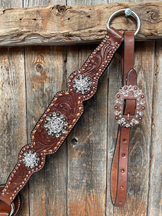 Medium Oil Copper Buckstitch Clear One Ear & Breastcollar Tack Set #OEBC450 - RODEO DRIVE