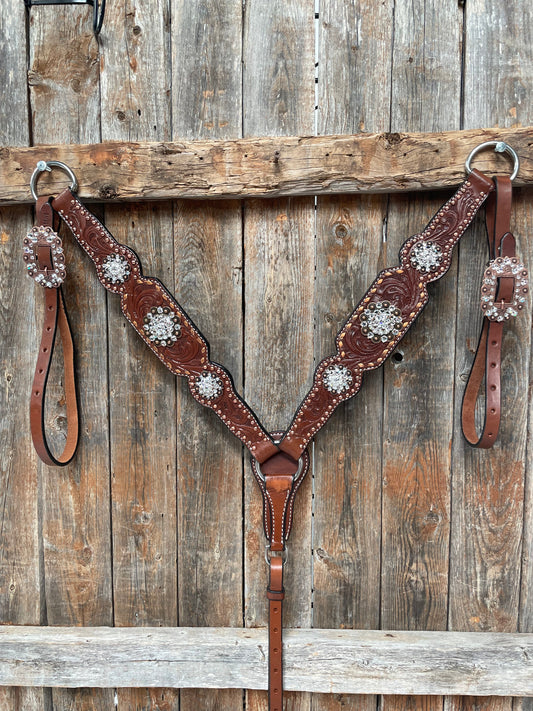 Medium Oil Copper Buckstitch Clear One Ear & Breastcollar Tack Set #OEBC450 - RODEO DRIVE
