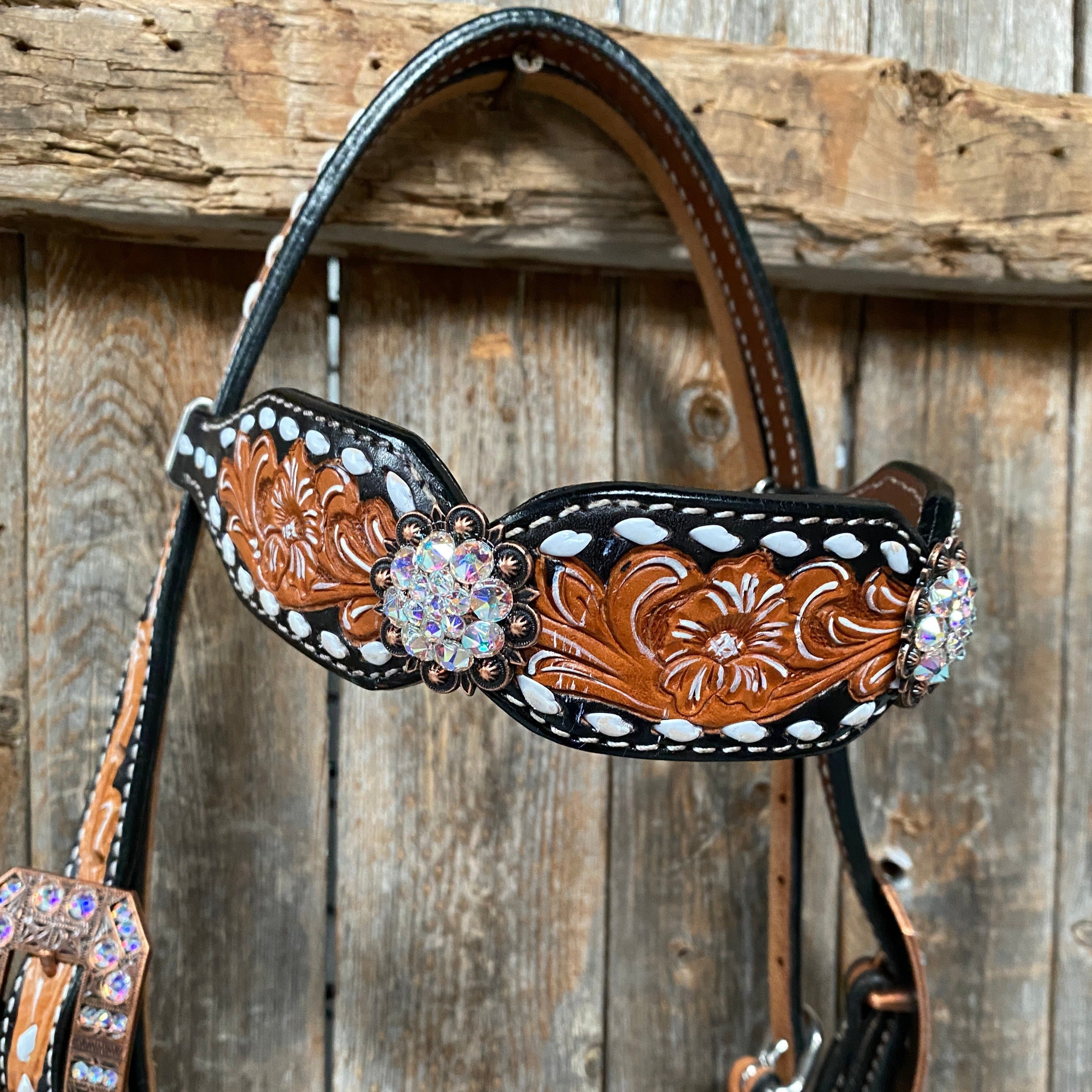 Classic AB Browband/One Ear Tack Set with Wither Strap #BBBC457 - RODEO DRIVE