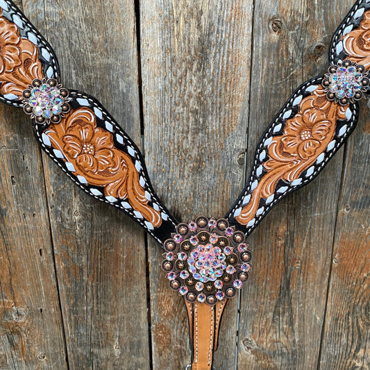 Classic AB Browband/One Ear Tack Set with Wither Strap #BBBC457 - RODEO DRIVE