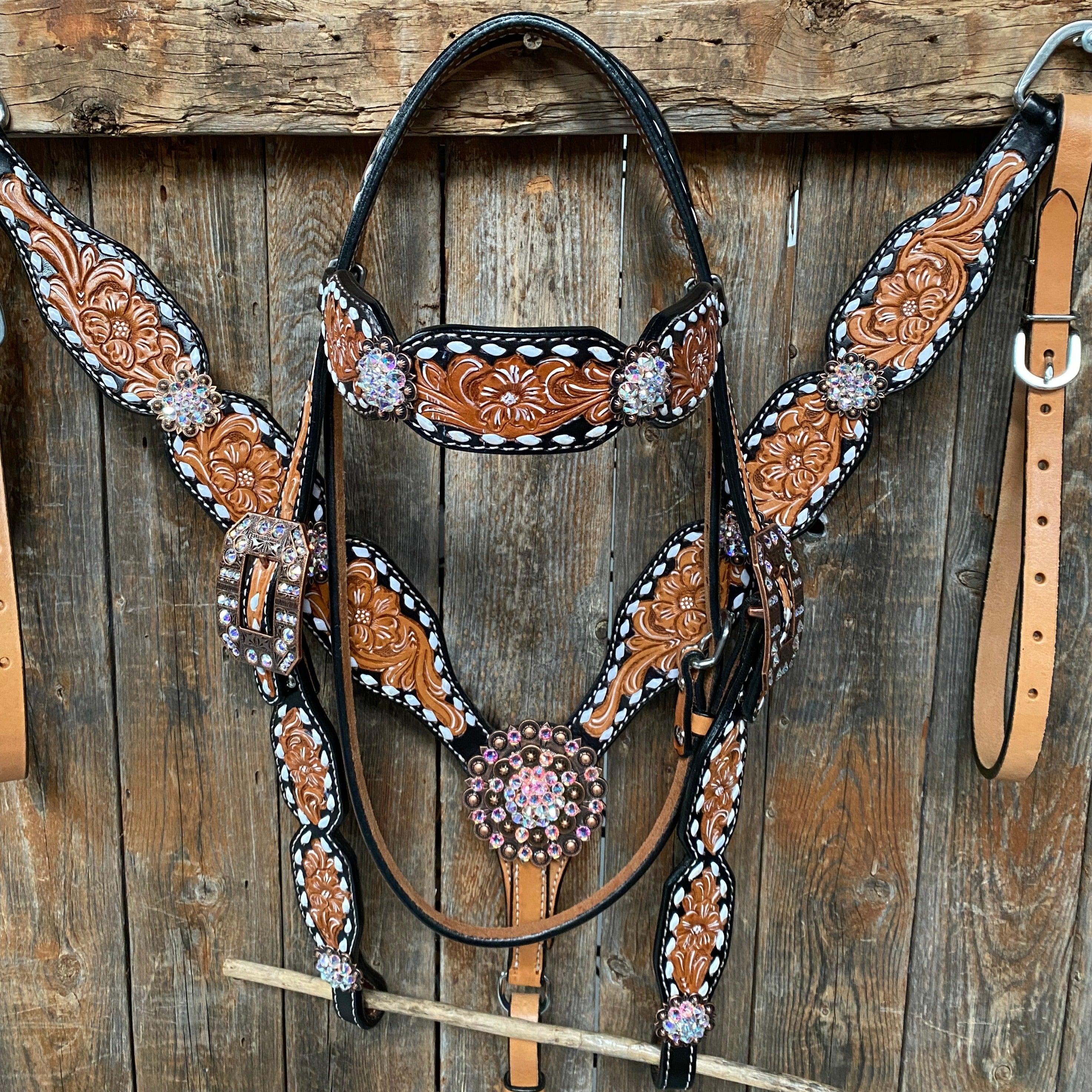 Classic AB Browband/One Ear Tack Set with Wither Strap #BBBC457 - RODEO DRIVE