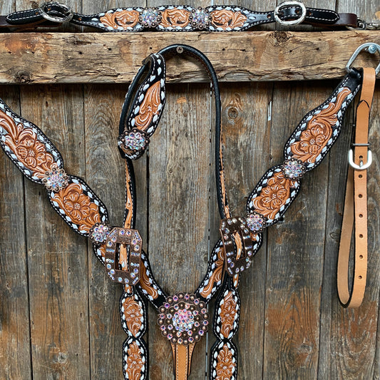 Classic AB Browband/One Ear Tack Set with Wither Strap #BBBC457 - RODEO DRIVE