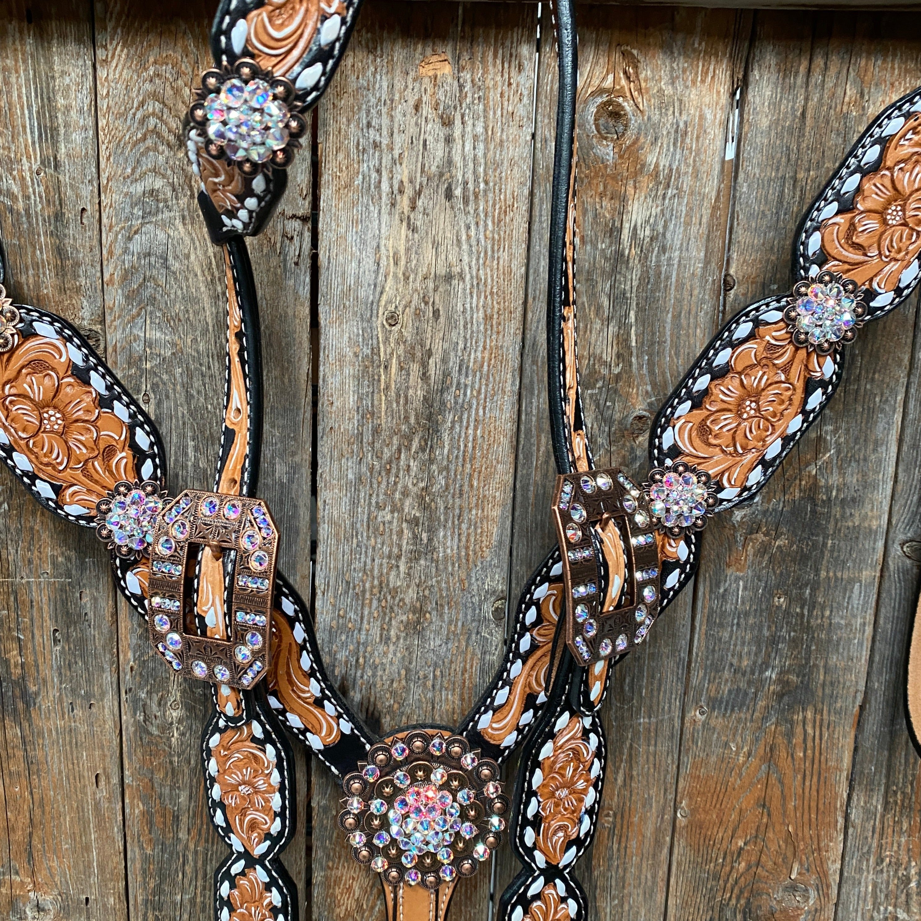 Classic AB Browband/One Ear Tack Set with Wither Strap #BBBC457 - RODEO DRIVE