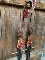 Light Oil Whipstitch Black and Red One Ear & Breastcollar Tack Set #OEBC460 - RODEO DRIVE