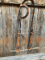 Light Oil Buckaroo Roper Flower Turquoise One Ear & Breastcollar #OEBC459 - RODEO DRIVE