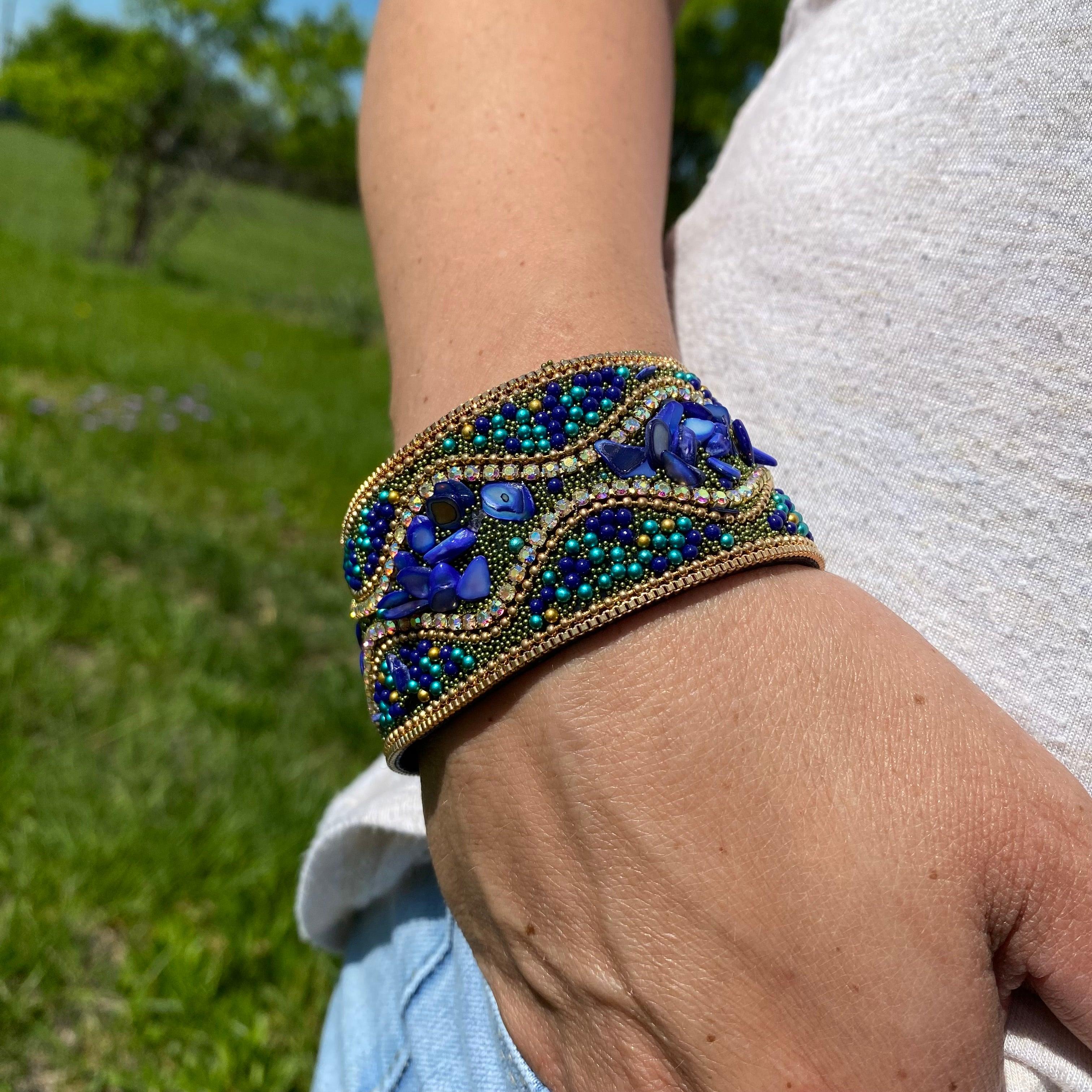 Blue & Green Stone Fashion Bracelet XI109 - RODEO DRIVE