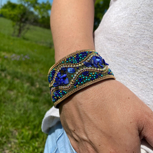 Blue & Green Stone Fashion Bracelet XI109 - RODEO DRIVE