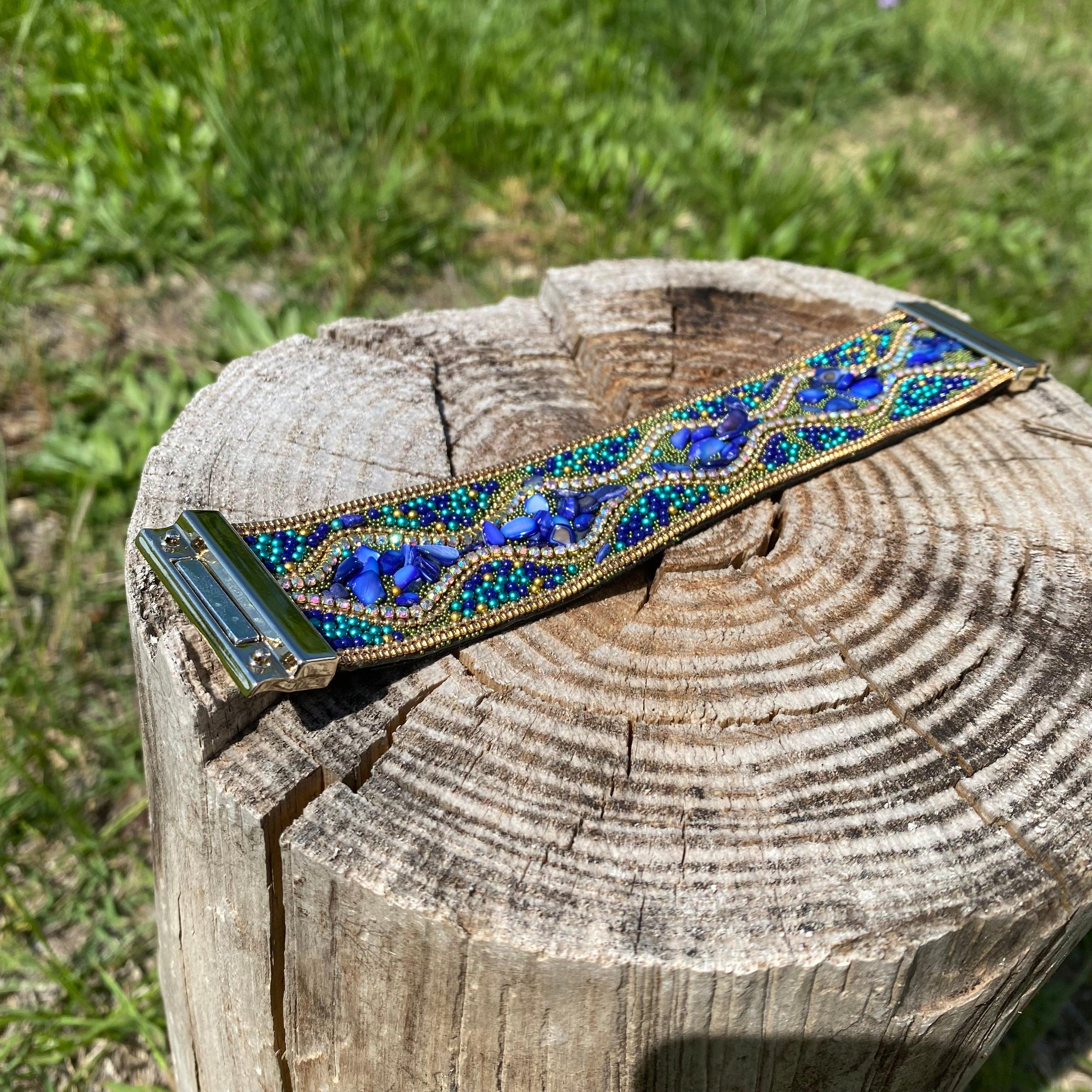 Blue & Green Stone Fashion Bracelet XI109 - RODEO DRIVE