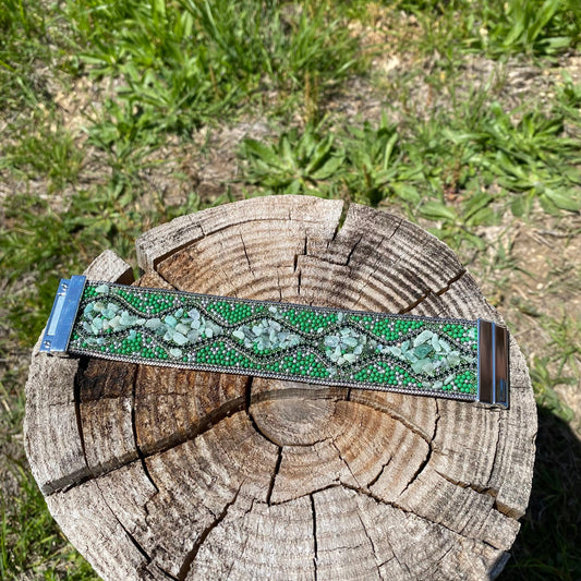 Green Bead and Stone Fashion Bracelet XI110 - RODEO DRIVE