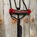 Black Mule Tape Halter - Red Rose #MT200 - RODEO DRIVE