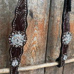 Dark Oil Floral Clear One Ear/ Breastcollar #OEBC517 - RODEO DRIVE