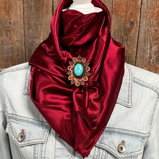 35X35" Solid Burgundy Wild Rag/Scarf - R110CABTQ Slide WRSC14C - RODEO DRIVE