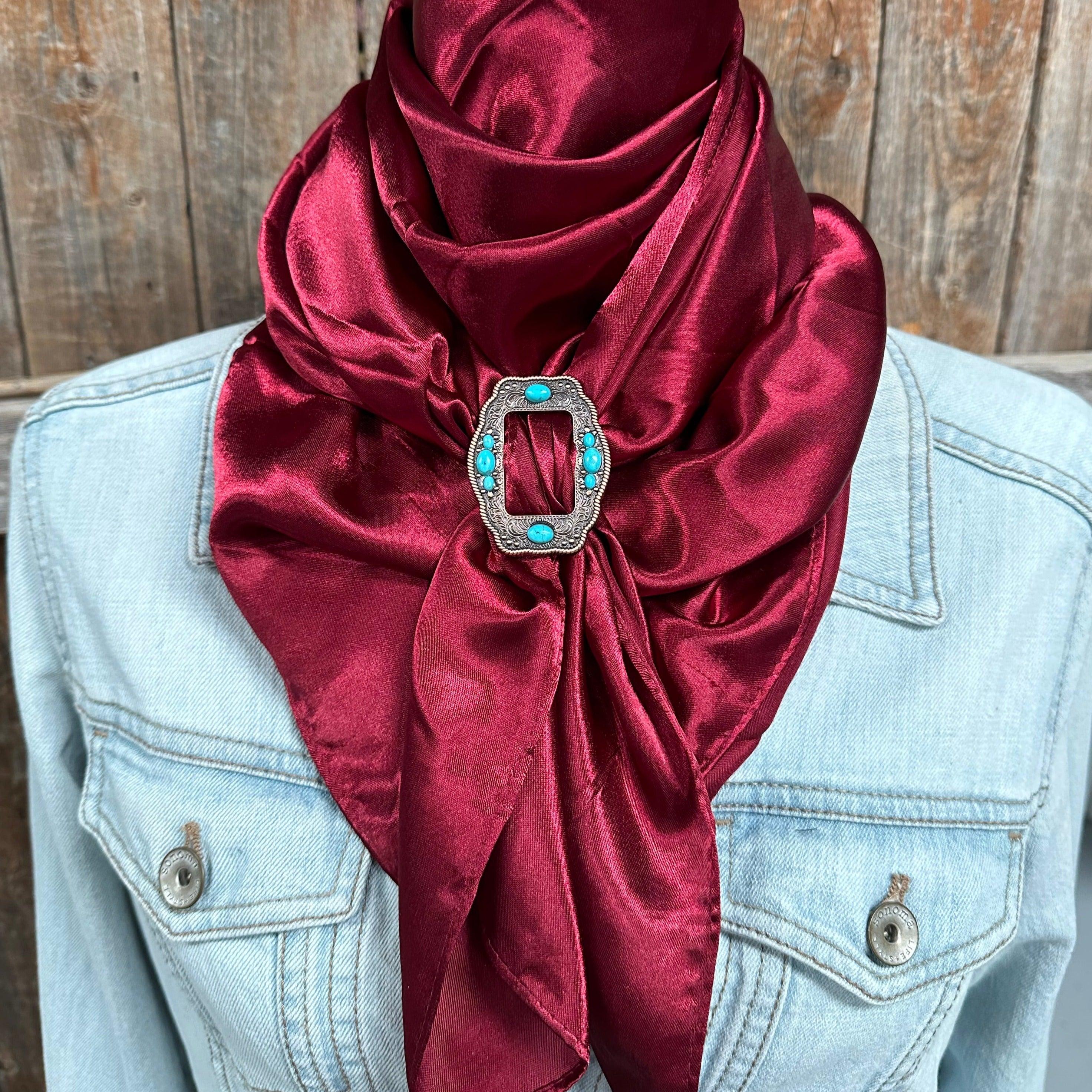 35X35" Solid Burgundy Wild Rag/Scarf - W195B Slide WRSC14G - RODEO DRIVE
