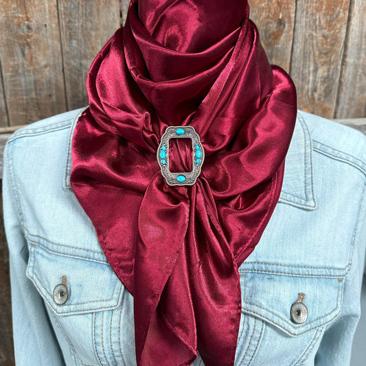35X35" Solid Burgundy Wild Rag/Scarf - W195B Slide WRSC14G - RODEO DRIVE