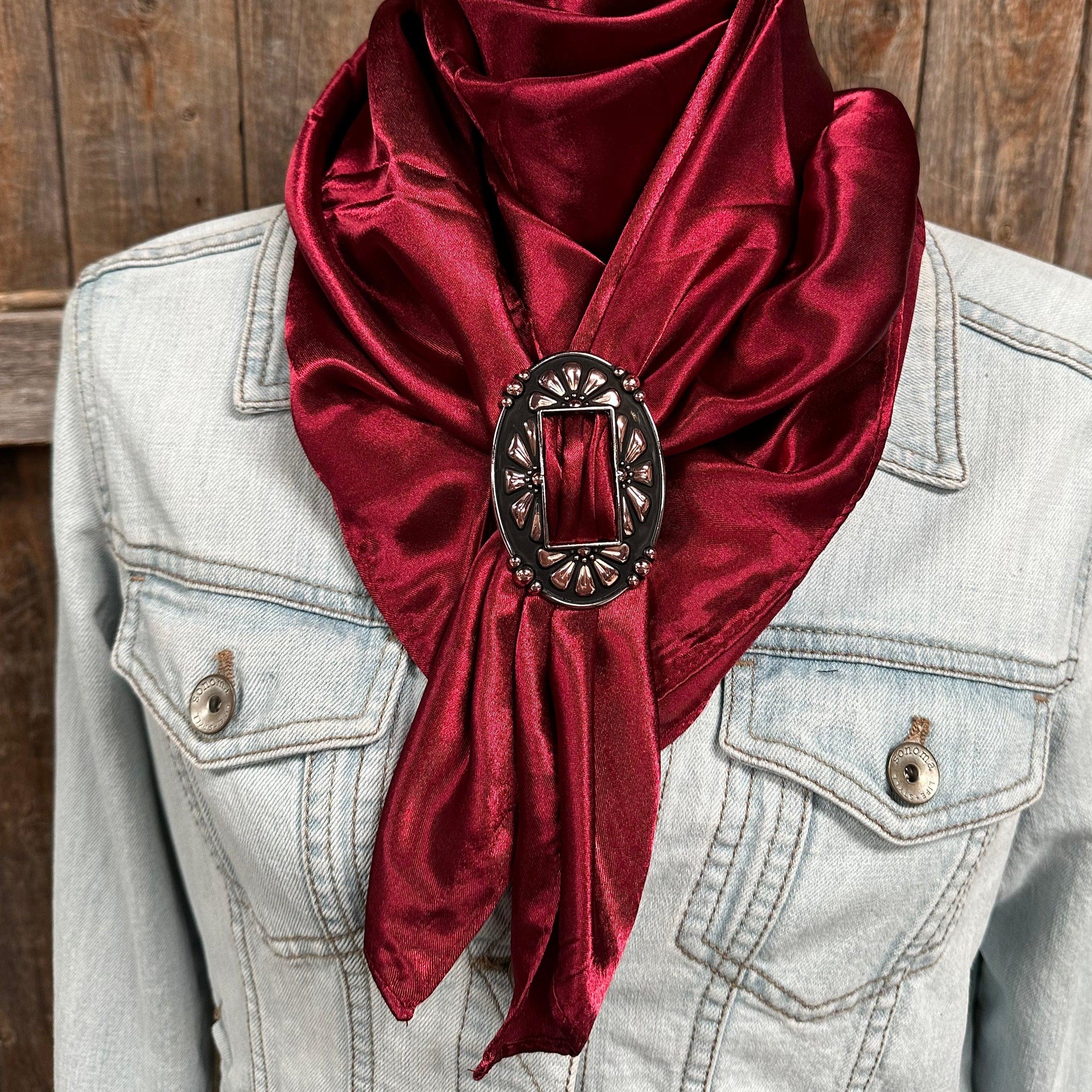 35X35" Solid Burgundy Wild Rag/Scarf - W196B Slide WRSC14H - RODEO DRIVE