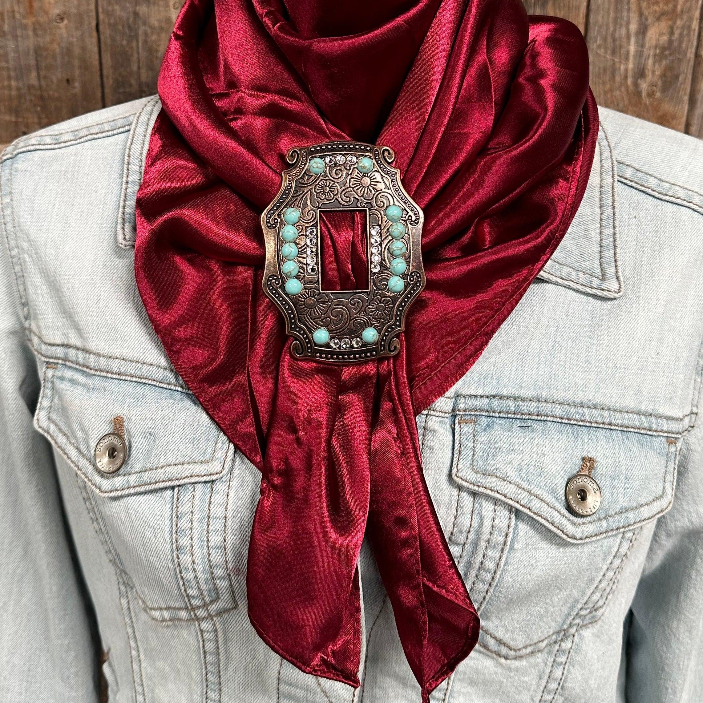 35X35" Solid Burgundy Wild Rag/Scarf - SCOTTQCL Slide WRSC14I - RODEO DRIVE