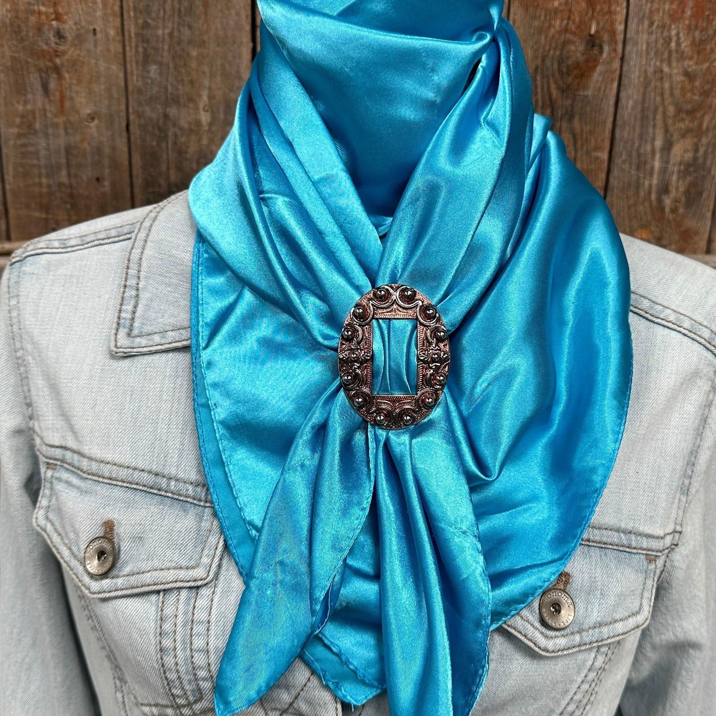 35X35" Solid Aqua Wild Rag/Scarf - W184B Slide WRSC8I - RODEO DRIVE